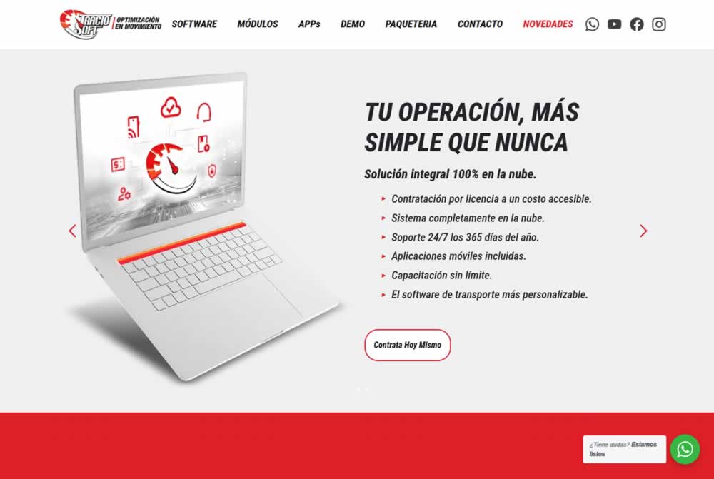 Ejemplo de página web profesional para un negocio de servicios